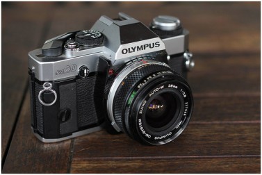 JJ's first camera, the Olympus OM20